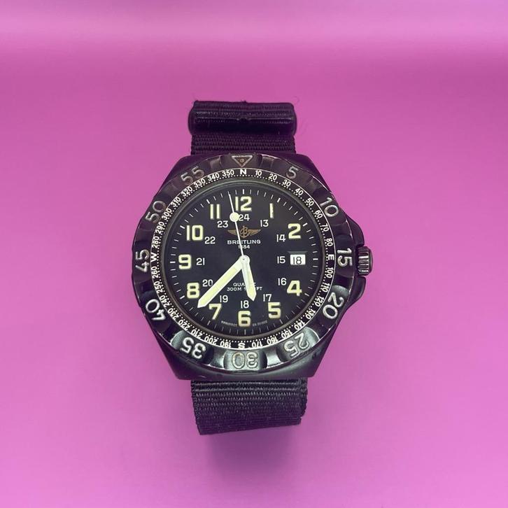 Breitling Colt Military PVD jaren '90 horloge, Sieraden, Tassen en Uiterlijk, Horloges | Heren, Gebruikt, Polshorloge, Breitling
