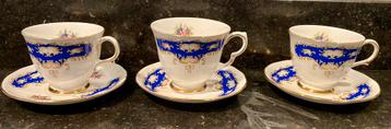 Queen Anne Kop Schotel 8363 Ridgway Potteries blauw / goud beschikbaar voor biedingen