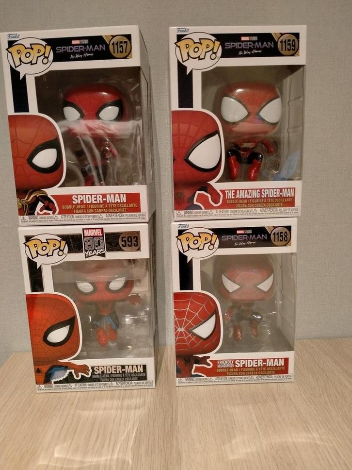 Funko's Spider-Man (nr 593, 1157, 1158, 1158, Verzamelen, Poppetjes en Figuurtjes, Zo goed als nieuw, Ophalen of Verzenden
