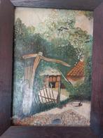 Olieverf Schilderij Boerenerf - Gesigneerd, Ophalen of Verzenden
