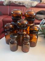 7 Apothekerspotjes, Ophalen of Verzenden, Gebruikt, Rond, Glas