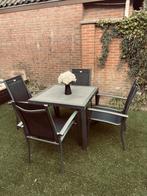 Hartman tuinset, tafel met 4 stoelen, Tuin en Terras, Ophalen, Gebruikt, Kunststof, Stoel