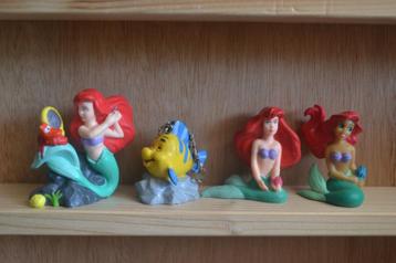 4 oude Walt Disney Pvc figuurtjes De kleine Zeemeermin beschikbaar voor biedingen