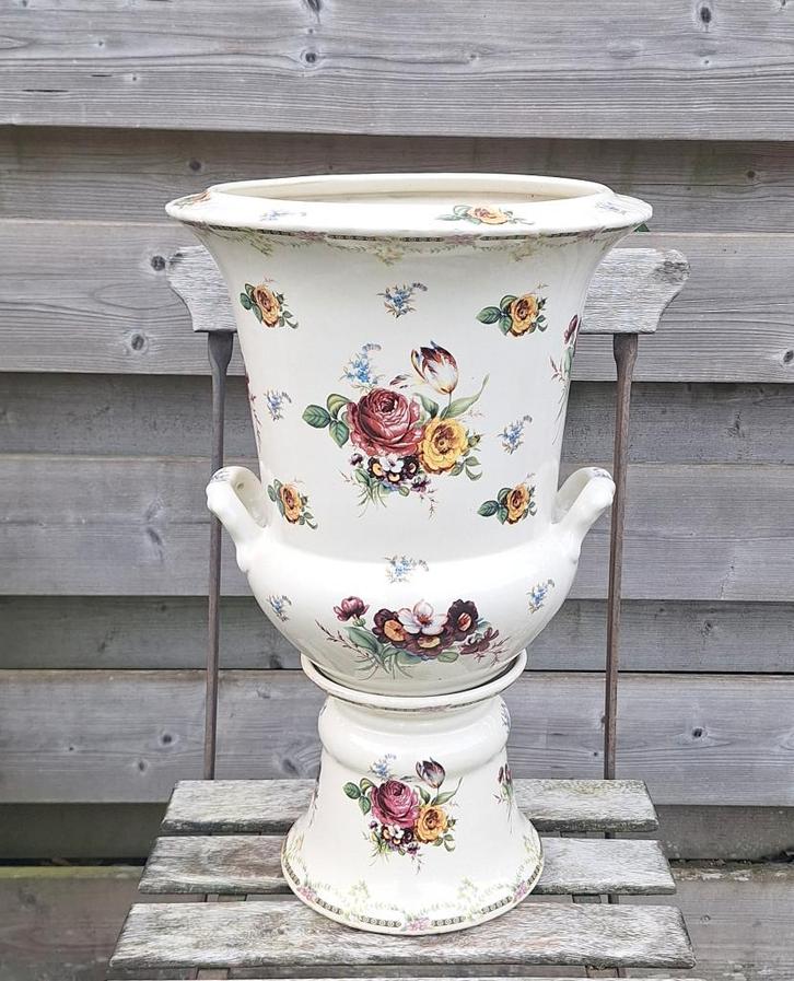Prachtige grote brocante vaas, planten pot., Antiek en Kunst, Curiosa en Brocante, Ophalen of Verzenden