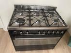 Smeg 6 pits gasfornuis electr. heteluchtoven 90 cm Zwart, Ophalen, 60 cm of meer, Grill, Zo goed als nieuw