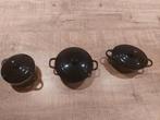 3 leuke  zwarte oven pannetjes nooit gebruikt, Huis en Inrichting, Keuken | Servies, Ophalen of Verzenden, Zo goed als nieuw, Overige stijlen