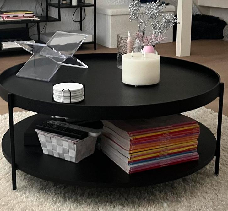 Essenhoutfineer salontafel Westwing, Huis en Inrichting, Tafels | Salontafels, Zo goed als nieuw, Minder dan 50 cm, 50 tot 100 cm