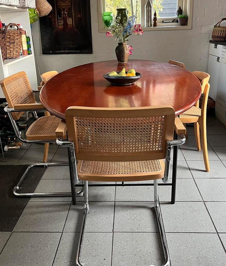 Ovale Vintage design eetkamertafel Maroeska Metz 2.40/1.20, Huis en Inrichting, Tafels | Eettafels, Gebruikt, 100 tot 150 cm, 200 cm of meer