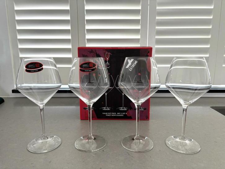Riedel Extreme Rode Wijnglazen Pinot Noir Bourgogne kristal, Verzamelen, Glas en Borrelglaasjes, Zo goed als nieuw, Overige typen