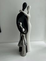 Elegant Familie Beeldje - Zwart, Wit & Zilver Design, Antiek en Kunst, Ophalen