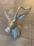 metalen hertenkop - wanddecoratie, Ophalen of Verzenden, Gebruikt