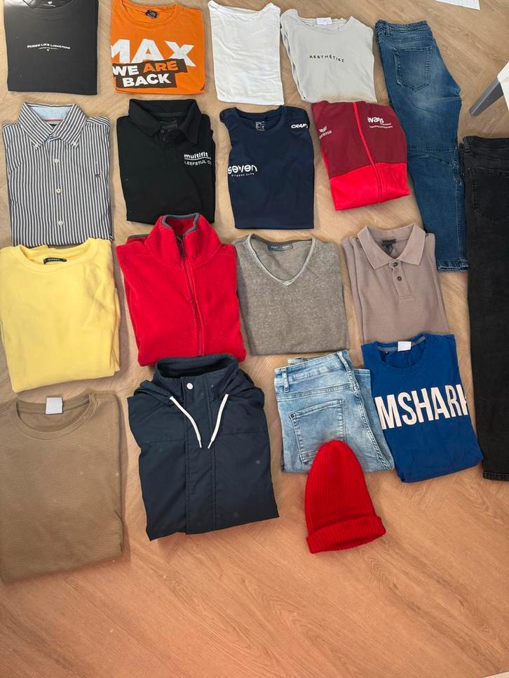 Heren Kledingpakket Maat M - 20 Stuks met sportkleding, Kleding | Heren, Heren-kledingpakketten, Gedragen, Maat 48/50 (M), Ophalen of Verzenden