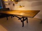 Vintage Teak Tafel Gietijzer Onderstel uit jaar 1800 - 320cm, Huis en Inrichting, Tafels | Eettafels, Ophalen, Gebruikt, 100 tot 150 cm