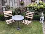 Bistroset: Gietijzer/Marmer tafel + 2 stoelen, Antiek en Kunst, Ophalen