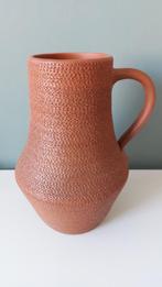 Sawa Vaas/Kruik - Brutalist Textuur - Terracotta - Wabi Sabi, Ophalen of Verzenden