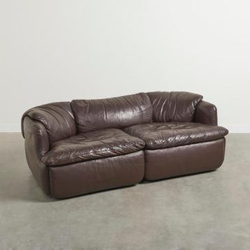 Saporiti Confidential lounge sofa, jaren 70, leer