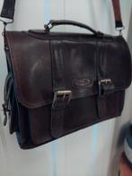 Vintage Leren Aktetas / Schoudertas, Overige merken, Gebruikt, Bruin, Ophalen of Verzenden