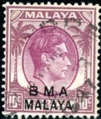 Maleisische Staten BMA 7-Ia - Koning George VI, Postzegels en Munten, Ophalen of Verzenden, Zuid-Azië, Gestempeld