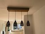 Industriele Hanglamp - Zelfgemaakt, Huis en Inrichting, Lampen | Hanglampen, Ophalen, Gebruikt, Hout, Minder dan 50 cm