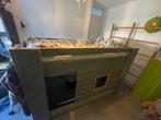 Stoer vergrijsd steigerhouten halfhoogslaper, Ophalen, Gebruikt, Halfhoogslaper