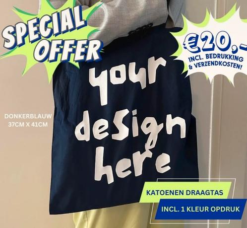 Tas met eigen bedrukking! / Bag with own text print!, Sieraden, Tassen en Uiterlijk, Tassen | Schooltassen, Nieuw, Ophalen of Verzenden