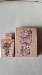 Houten Kerststempels - Engelen, Hobby en Vrije tijd, Stempelen, Ophalen of Verzenden, Nieuw, Houten stempel