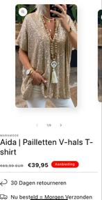 Gouden pailletten shirt - Nieuw in verpakking dames maat 46, Overige kleuren, Maat 46/48 (XL) of groter, Nieuw, Ophalen of Verzenden