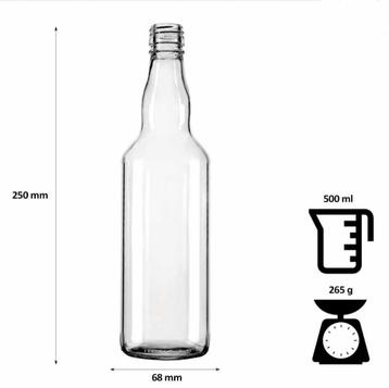nieuwe glazen flessen 500ml met doppen