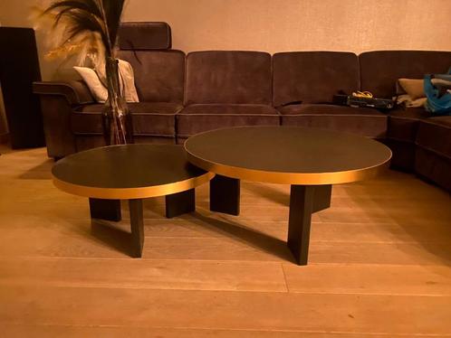 Nieuw ronde salontafel zwart met gouden rand alles mogelijk, Huis en Inrichting, Tafels | Salontafels, Nieuw, Minder dan 50 cm