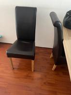 Eettafel stoelen 6 stuks, Huis en Inrichting, Stoelen, Gebruikt, Zwart, Leer, Ophalen of Verzenden