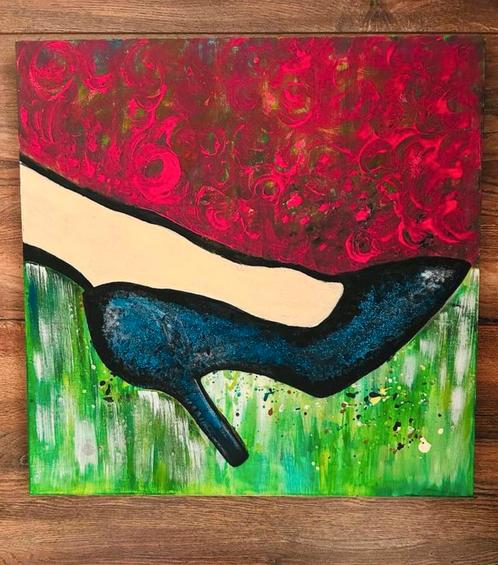 Schilderij L49,5xB49,5x3,5 te koop t.e.a.b. in Assen, Antiek en Kunst, Kunst | Schilderijen | Modern, Ophalen