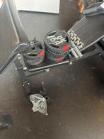 Press Bench met gewichten, Sport en Fitness, Gebruikt, Krachtstation, Borst, Ophalen of Verzenden