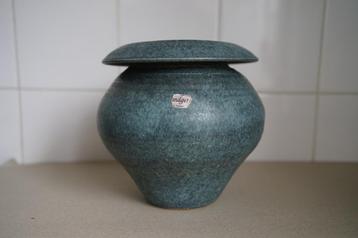 vintage vaas keramiek Losser hydramiek handgetoft blauwgrijs beschikbaar voor biedingen