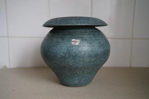 vintage vaas keramiek Losser hydramiek handgetoft blauwgrijs, Huis en Inrichting, Woonaccessoires | Vazen, Zo goed als nieuw, Blauw