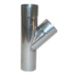 Zinken T-stuk (Y-stuk) 45/87 graden VANKOPERTOTZINK, Gebruikt, Overige typen, 60 tot 80 mm, Ophalen of Verzenden