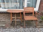 Ikea balkonset, Tuin en Terras, Gebruikt, Bijzettafel, Tuinset, Hout