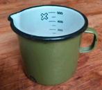 Vintage Emaille Maatbeker - Groen, Ophalen of Verzenden