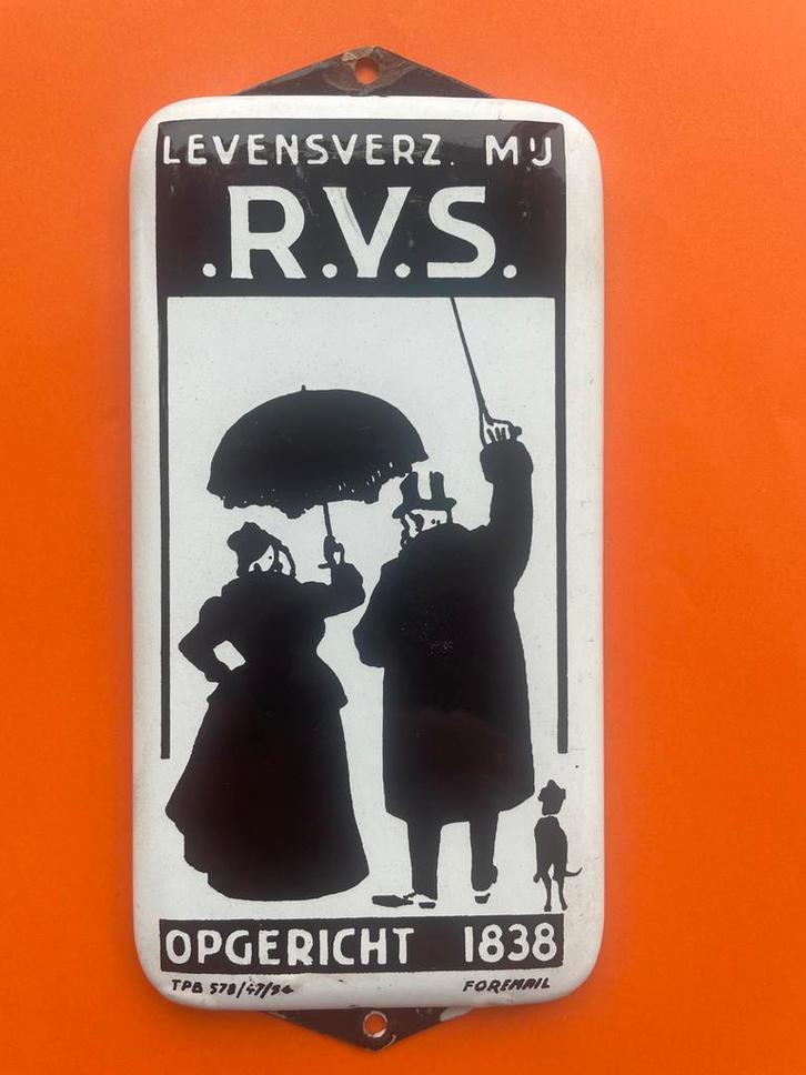 Emaille reclamebord reclame bord deurpostje RVS, Verzamelen, Merken en Reclamevoorwerpen, Gebruikt, Reclamebord, Ophalen of Verzenden