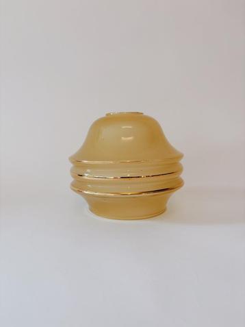 VINTAGE GLAZEN LAMPENKAP | GEEL (4 STUKS) beschikbaar voor biedingen