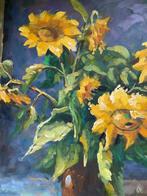 Zonnebloemen Schilderij - Klassiek Stilleven Lauren Signatuu, Ophalen of Verzenden