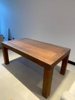Eettafel, massief hout, kleur noten 200x79x100 goossens, 200 cm of meer, Zo goed als nieuw, 75 cm of meer, Rechthoekig