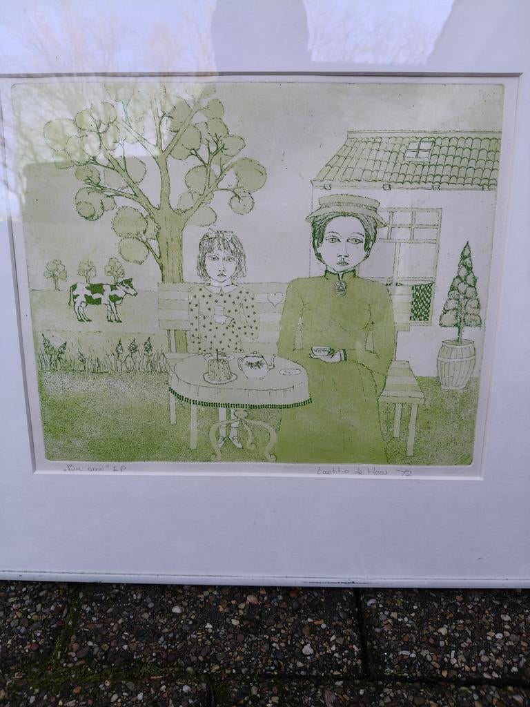 Prent van Laetitia de Haas 'Bij oma' uit 1972, Ophalen