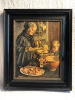 Paneeltje 'drie in de pan' in klassieke lijst 36 x 30 cm, Ophalen of Verzenden