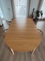 Uitschuifbare eettafel MARSTRAND met 4 stoelen, Huis en Inrichting, Ophalen, 100 tot 150 cm, Eikenhout, Zo goed als nieuw