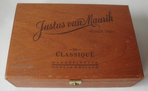Justus van Maurik kistje: 50 Classique sigaren, in heel goed, Verzamelen, Rookartikelen, Aanstekers en Luciferdoosjes, Zo goed als nieuw