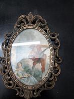 Antiek schilderij in ovale lijst, Antiek en Kunst, Ophalen of Verzenden