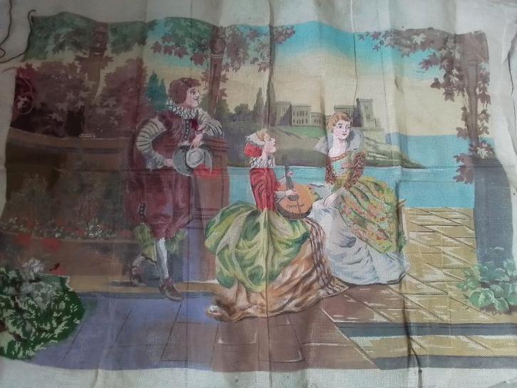 Borduurpakket gobelin, wol, Hobby en Vrije tijd, Borduren en Borduurmachines, Gebruikt, Borduurpakket, Ophalen of Verzenden