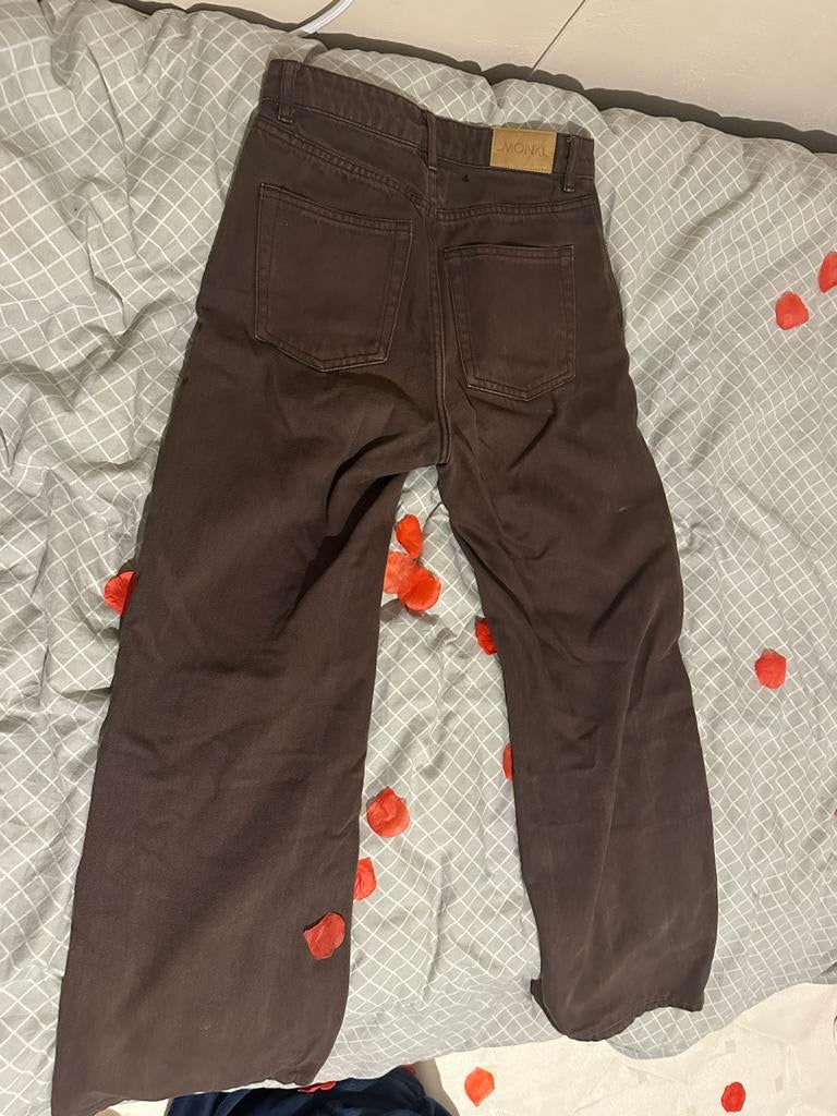 Monki Bruine Broek, Maat 38/40 (M), Bruin, Ophalen of Verzenden, Zo goed als nieuw
