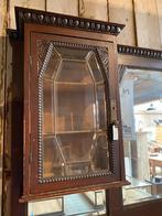 Stoere brocante wandspiegel spiegel met vitrine, Ophalen, Rechthoekig