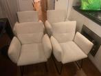 Set van 4 bouclé eetkamerstoelen, crème wit, Huis en Inrichting, Stoelen, Ophalen, Wit, Zo goed als nieuw, Vier